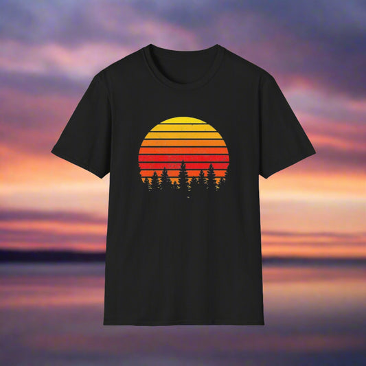 Retro Summer Sunset - Unisex Softstyle T-Shirt