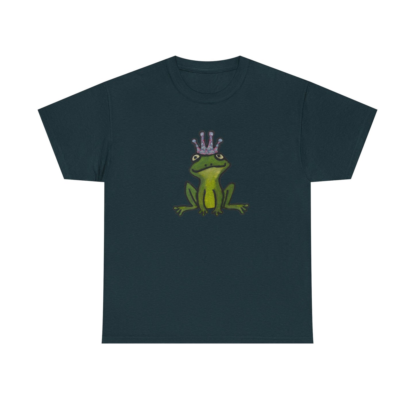 Crowned Frog Unisex Heavy Cotton Tee - Fun & Quirky Graphic T-Shirt