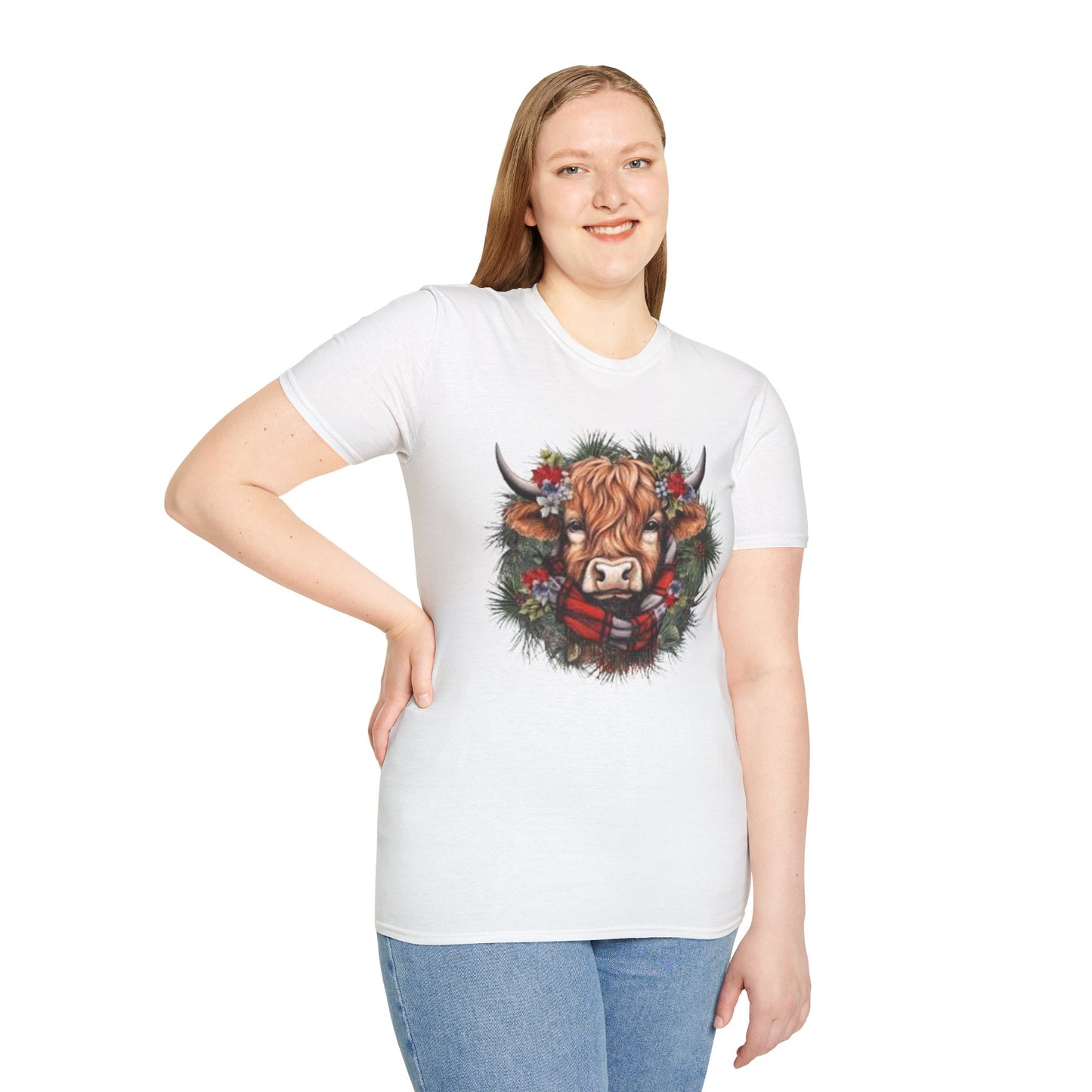 Highland Cow Christmas - Unisex Softstyle T-Shirt