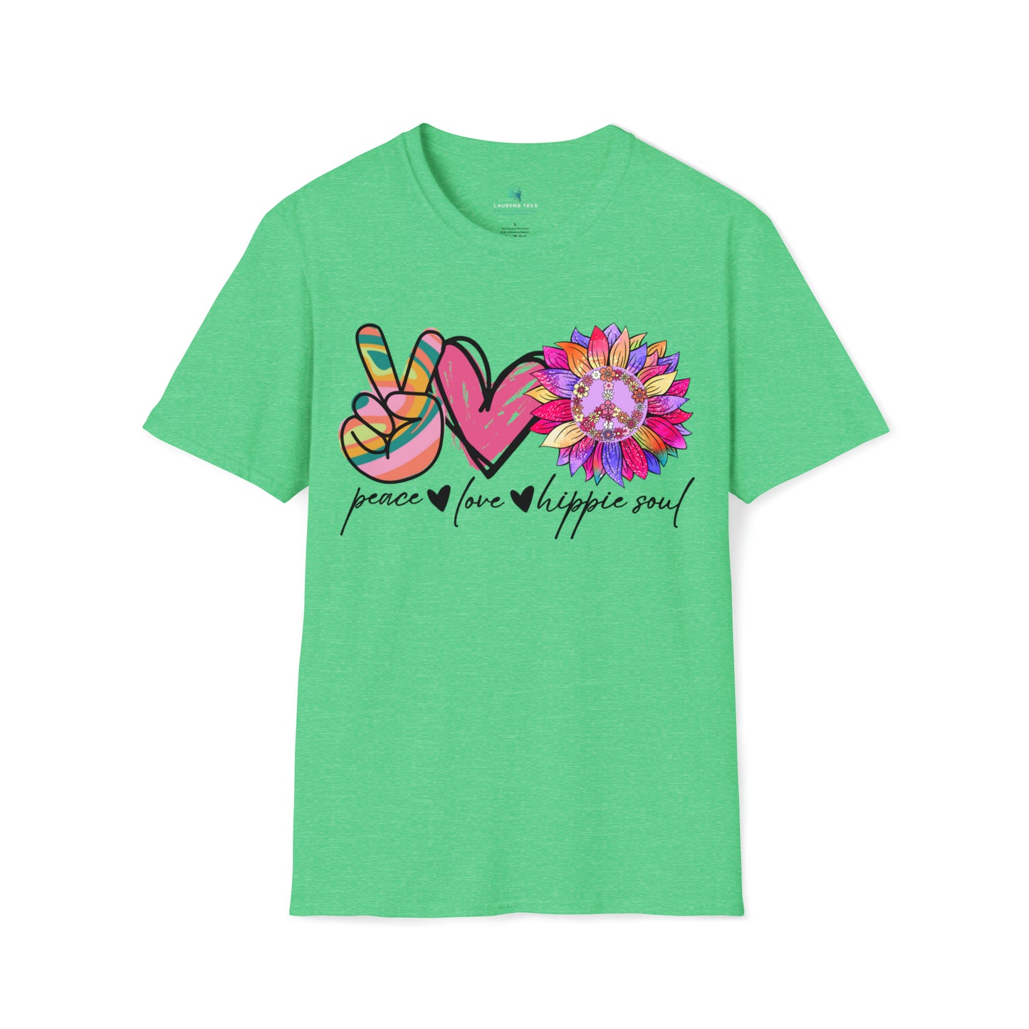 Peace Love Hippie Soul - Unisex Softstyle T-Shirt