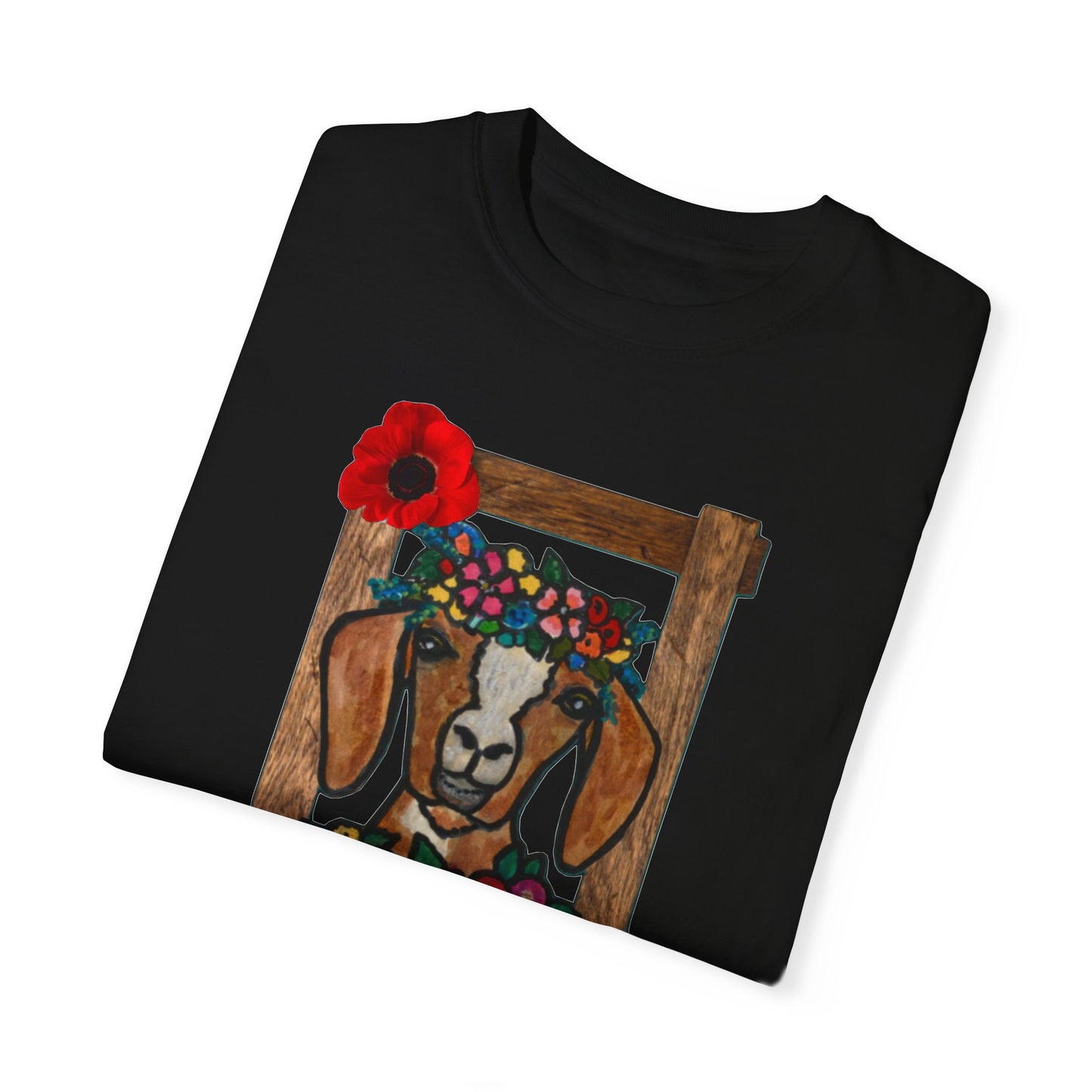 Floral Goat Unisex T-Shirt - Cute Farm Animal Graphic Tee