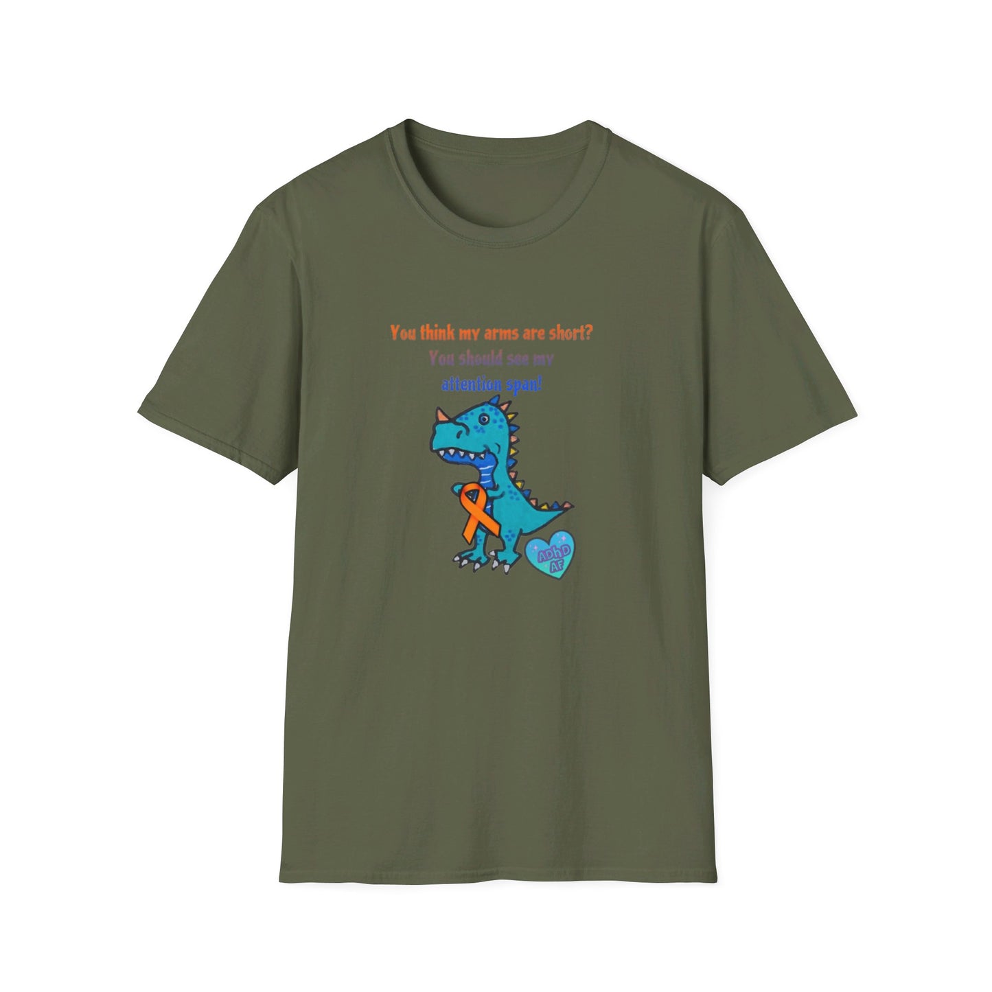 T-Tex Attention Span ADHD - Unisex Softstyle T-Shirt