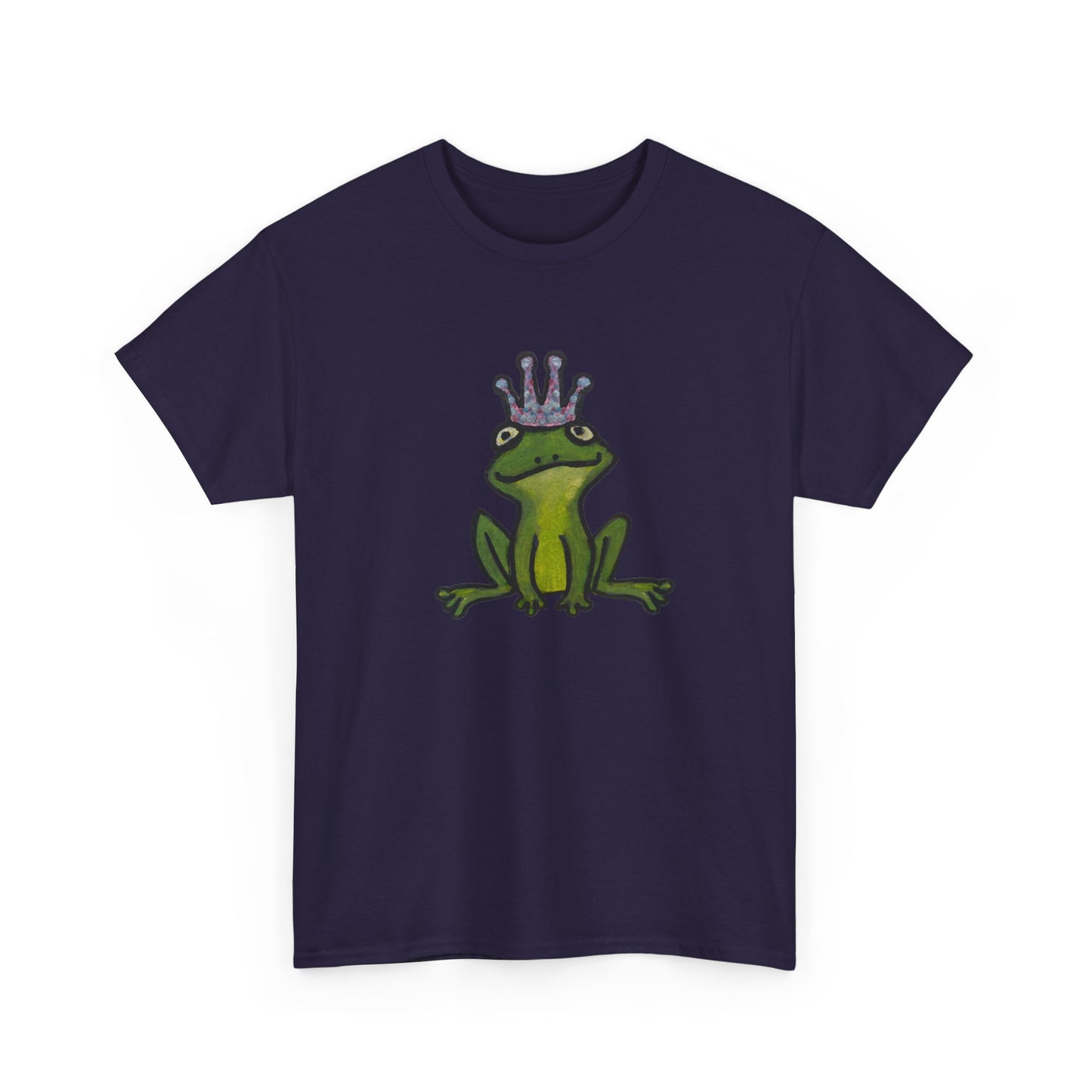 Crowned Frog Unisex Heavy Cotton Tee - Fun & Quirky Graphic T-Shirt