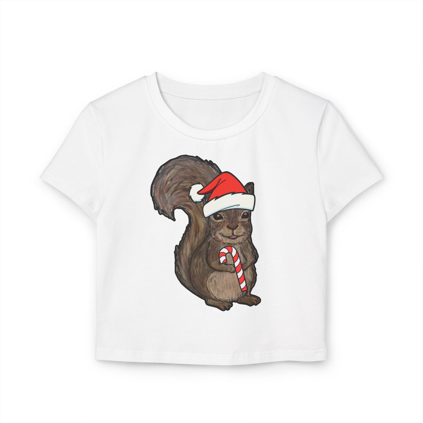 Drunk Squirrel Christmas - Women's Crop Top