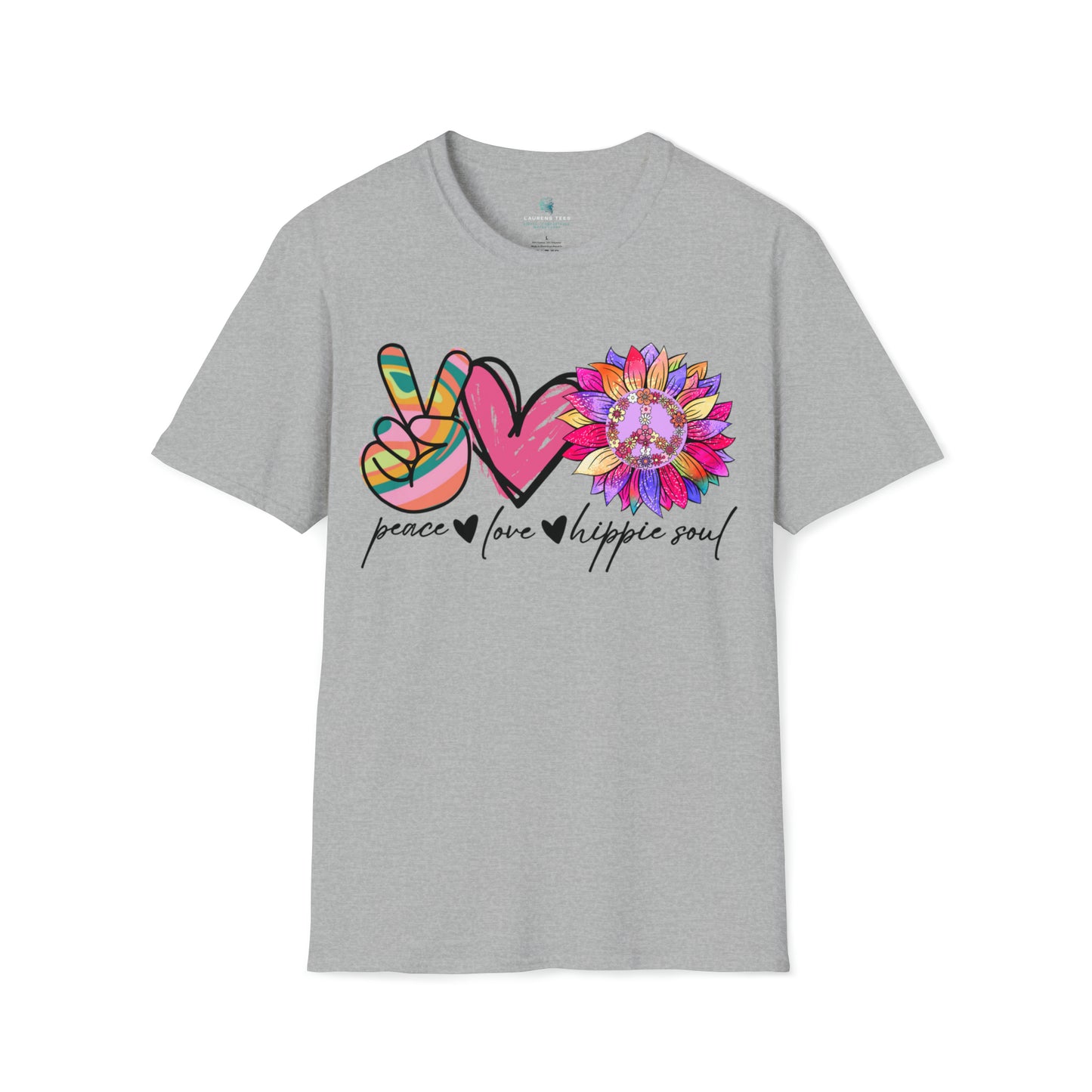 Peace Love Hippie Soul - Unisex Softstyle T-Shirt