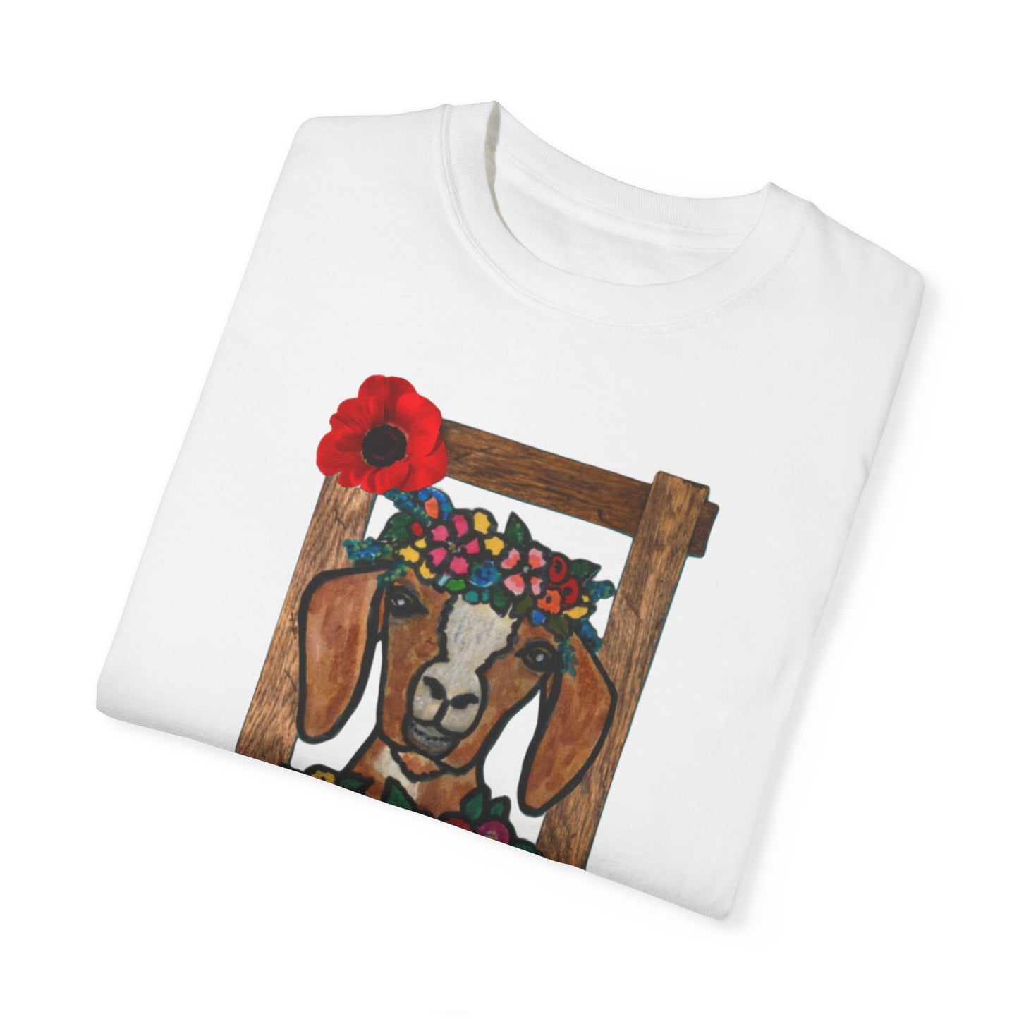 Floral Goat Unisex T-Shirt - Cute Farm Animal Graphic Tee