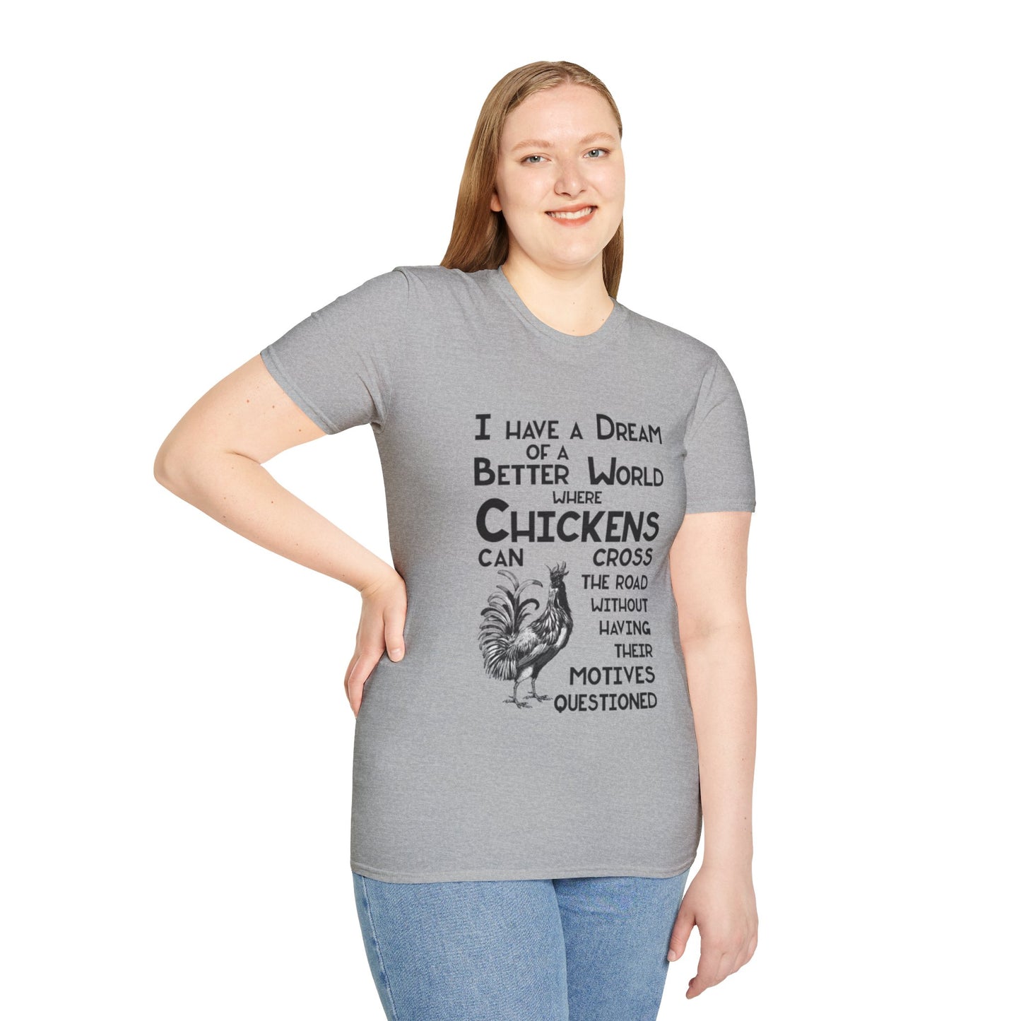 Chicken Crossing the Road - Unisex Softstyle T-Shirt