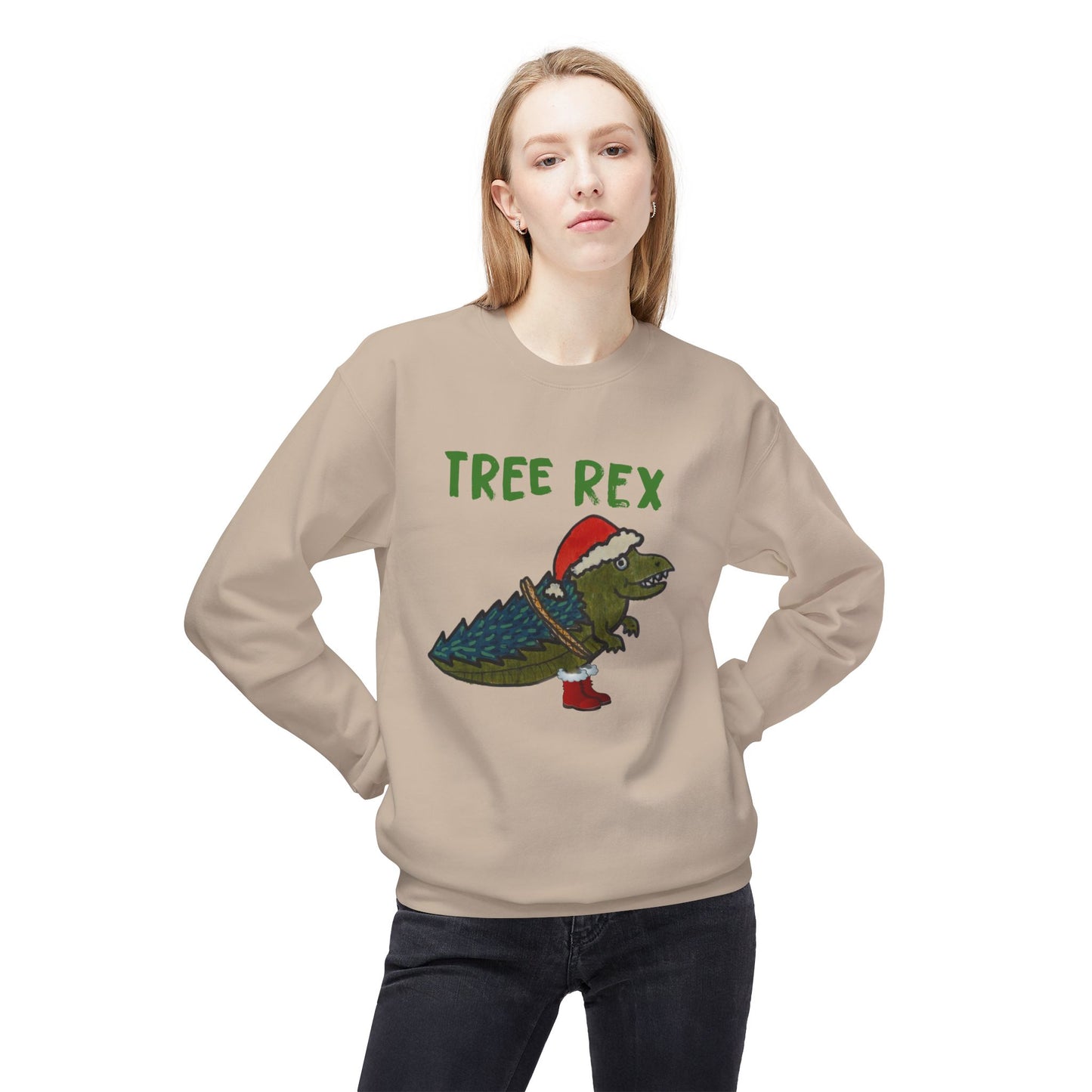 Tree Rex - Unisex Midweight Softstyle Fleece Crewneck Sweatshirt