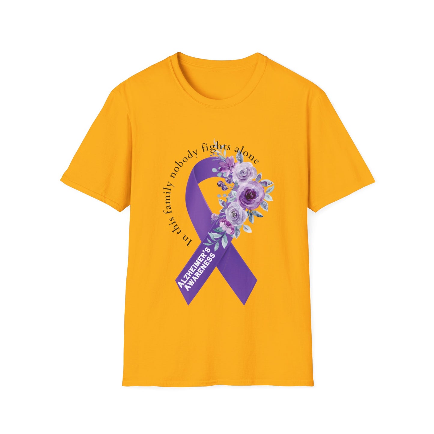 Nobody fights alone Alzheimer's Awareness - Unisex Softstyle T-Shirt