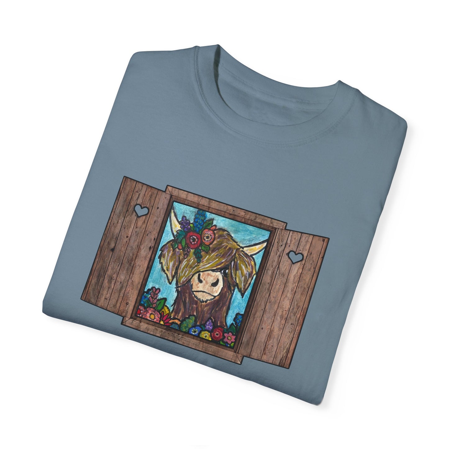 Whimsical Cow Illustration T-Shirt | Unisex Garment-Dyed Tee