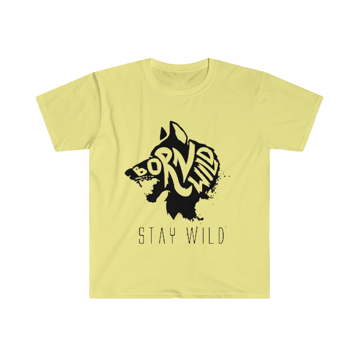 Born Wild Stay Wild Wolf - Unisex Softstyle T-Shirt