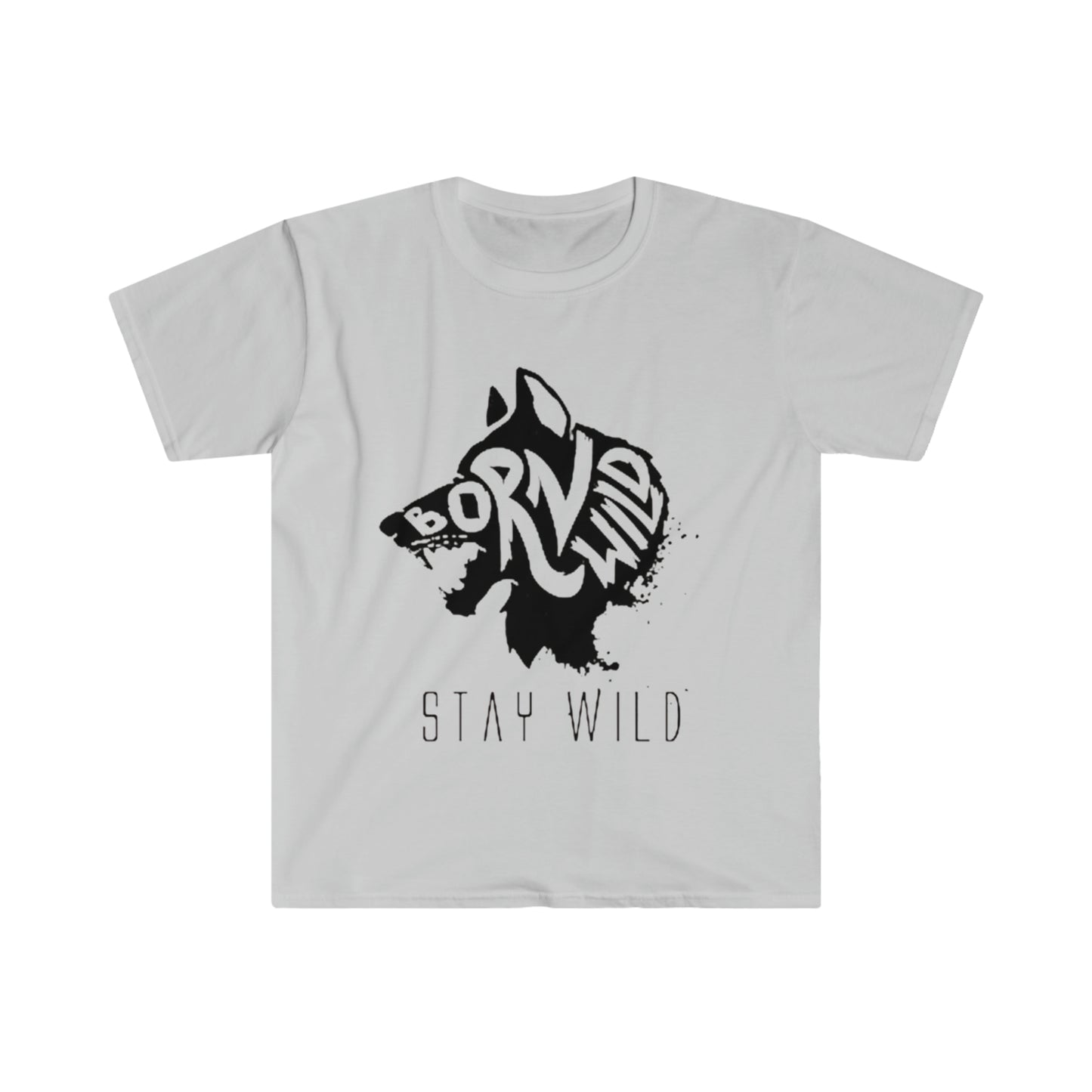 Born Wild Stay Wild Wolf - Unisex Softstyle T-Shirt