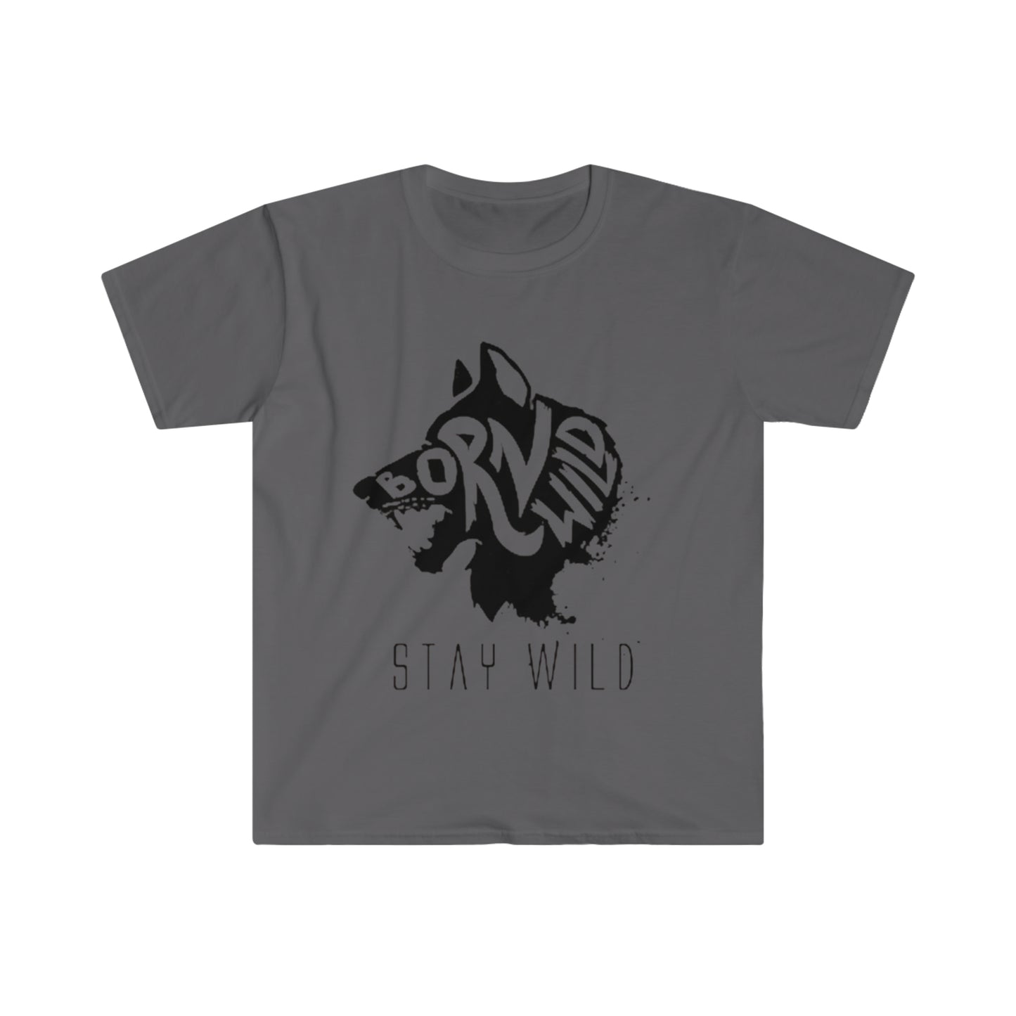 Born Wild Stay Wild Wolf - Unisex Softstyle T-Shirt