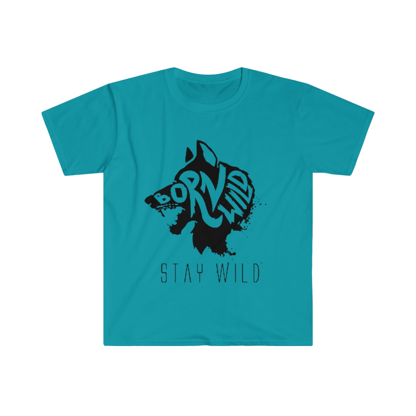 Born Wild Stay Wild Wolf - Unisex Softstyle T-Shirt