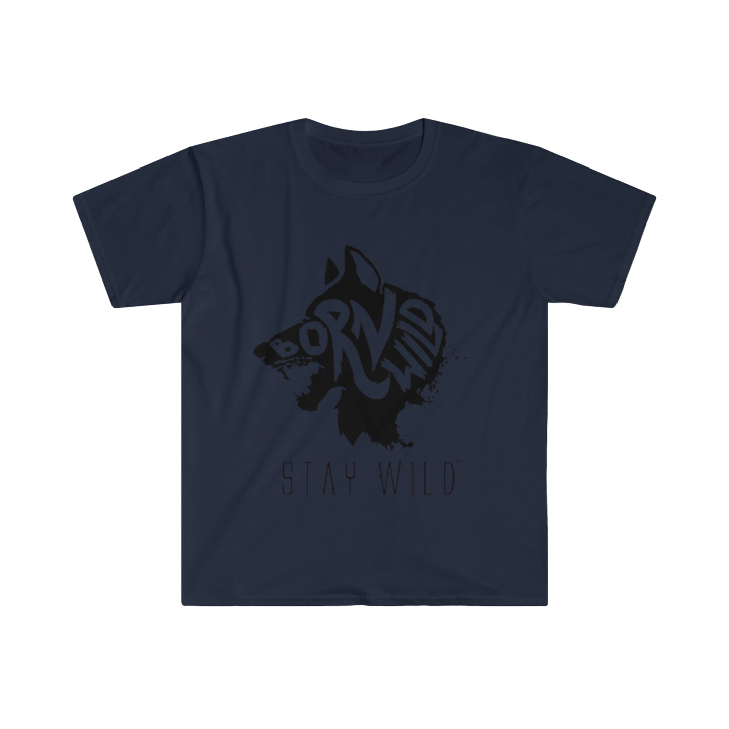 Born Wild Stay Wild Wolf - Unisex Softstyle T-Shirt
