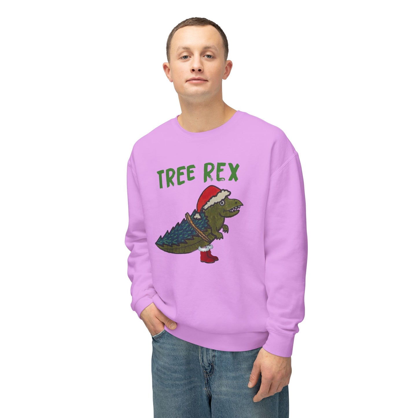 Tree Rex - Unisex Lightweight Crewneck Sweatshirt