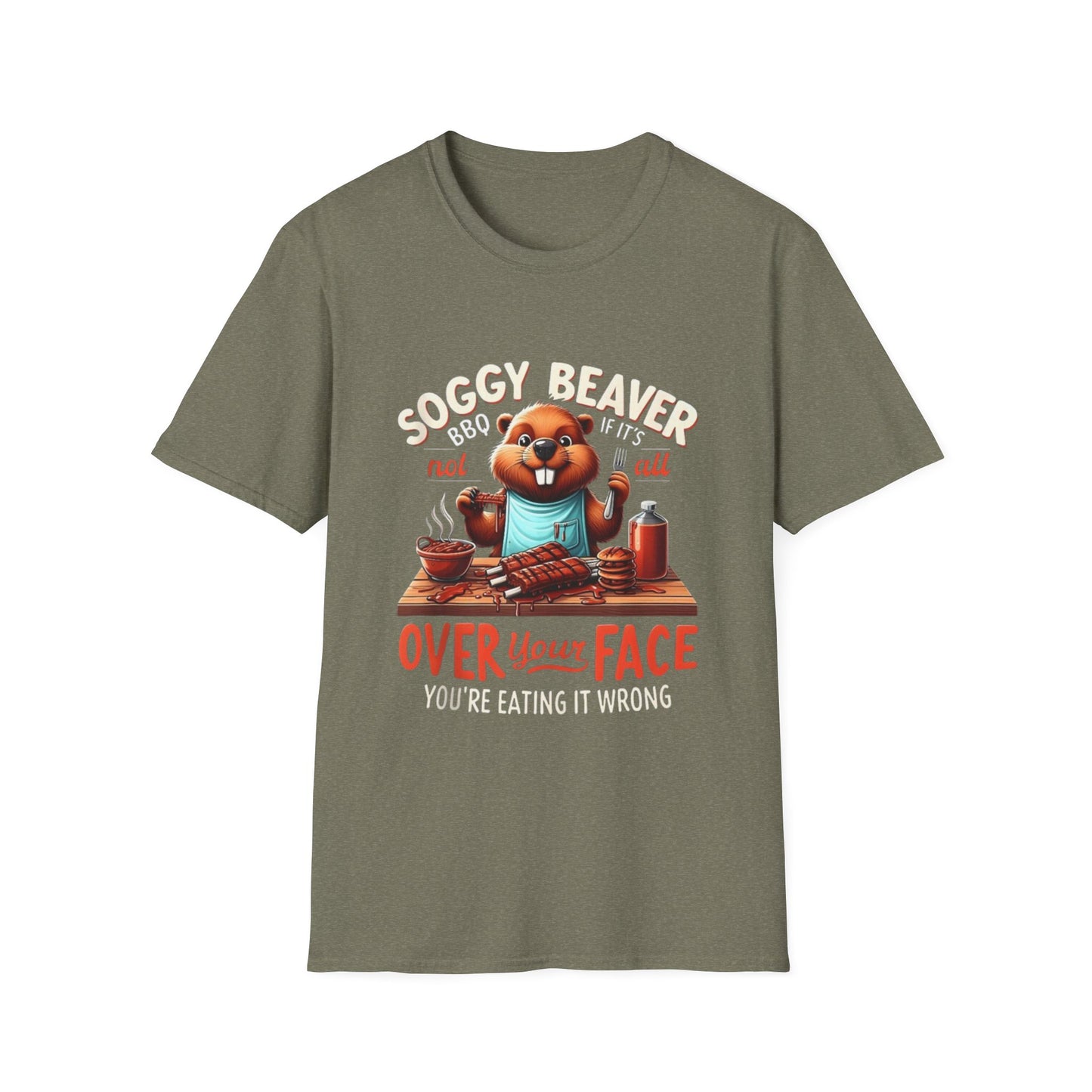 Soggy Beaver BBQ - Unisex Softstyle T-Shirt