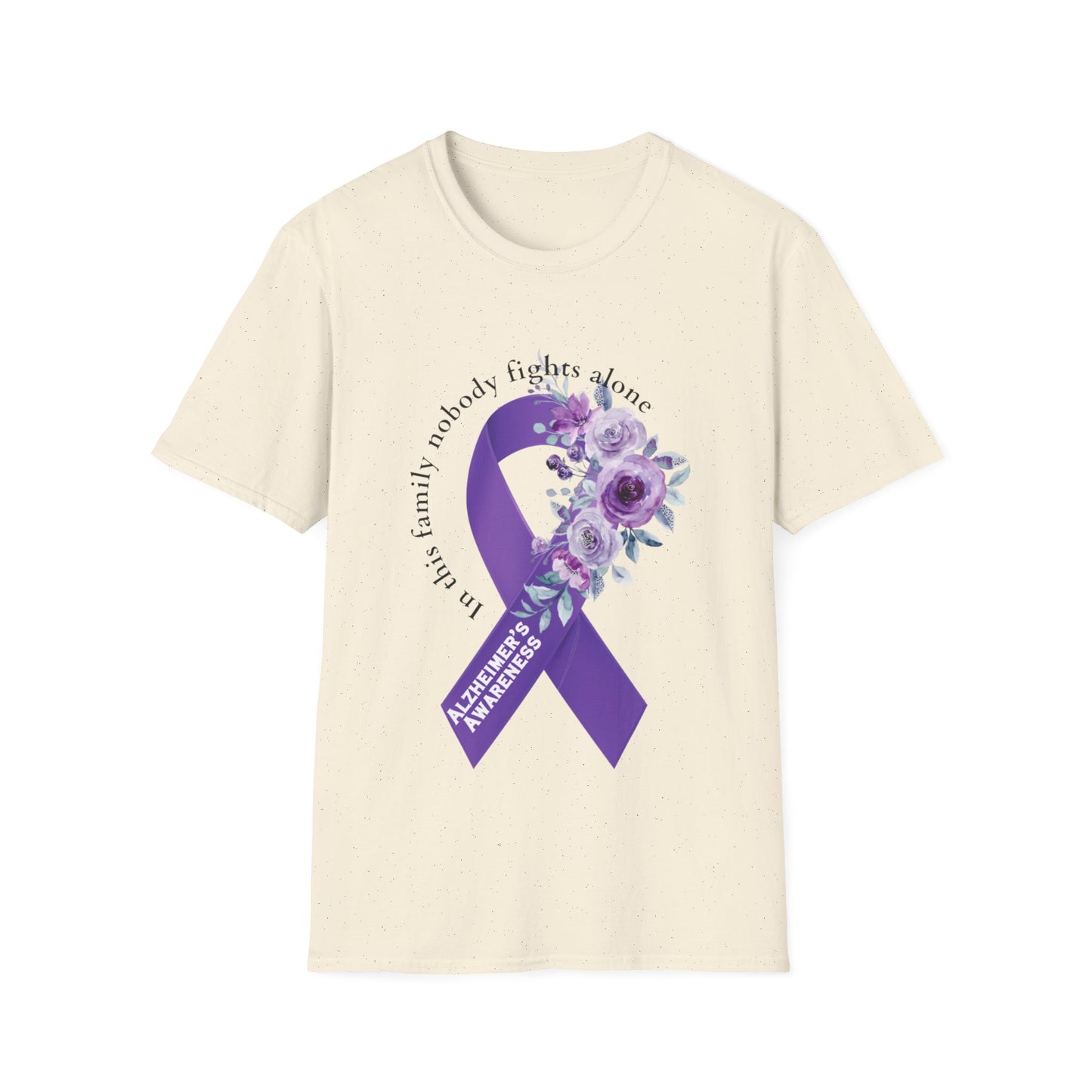 Nobody fights alone Alzheimer's Awareness - Unisex Softstyle T-Shirt