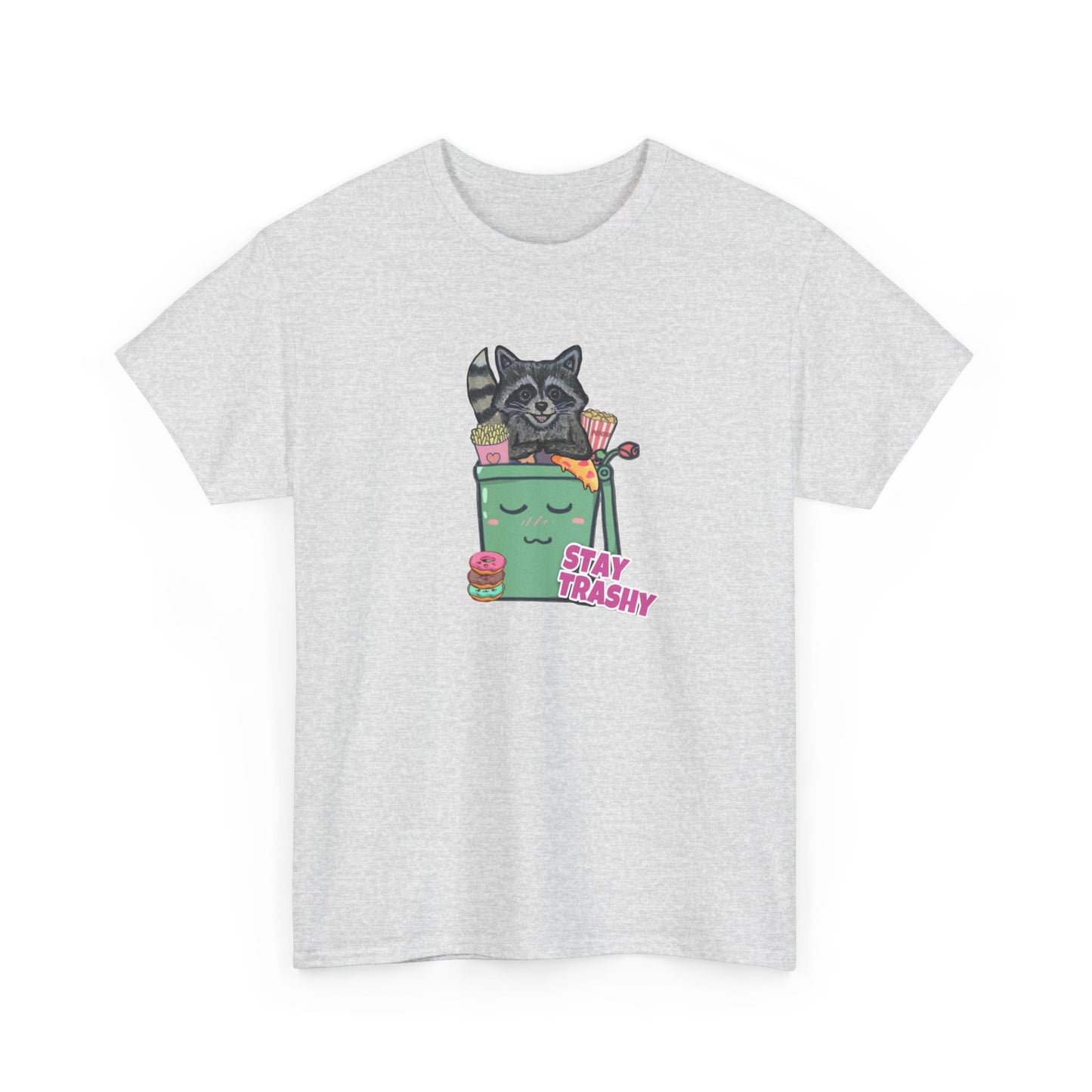 Stay Trashy Unisex Heavy Cotton Tee - Fun Graphic T-Shirt for Animal Lovers