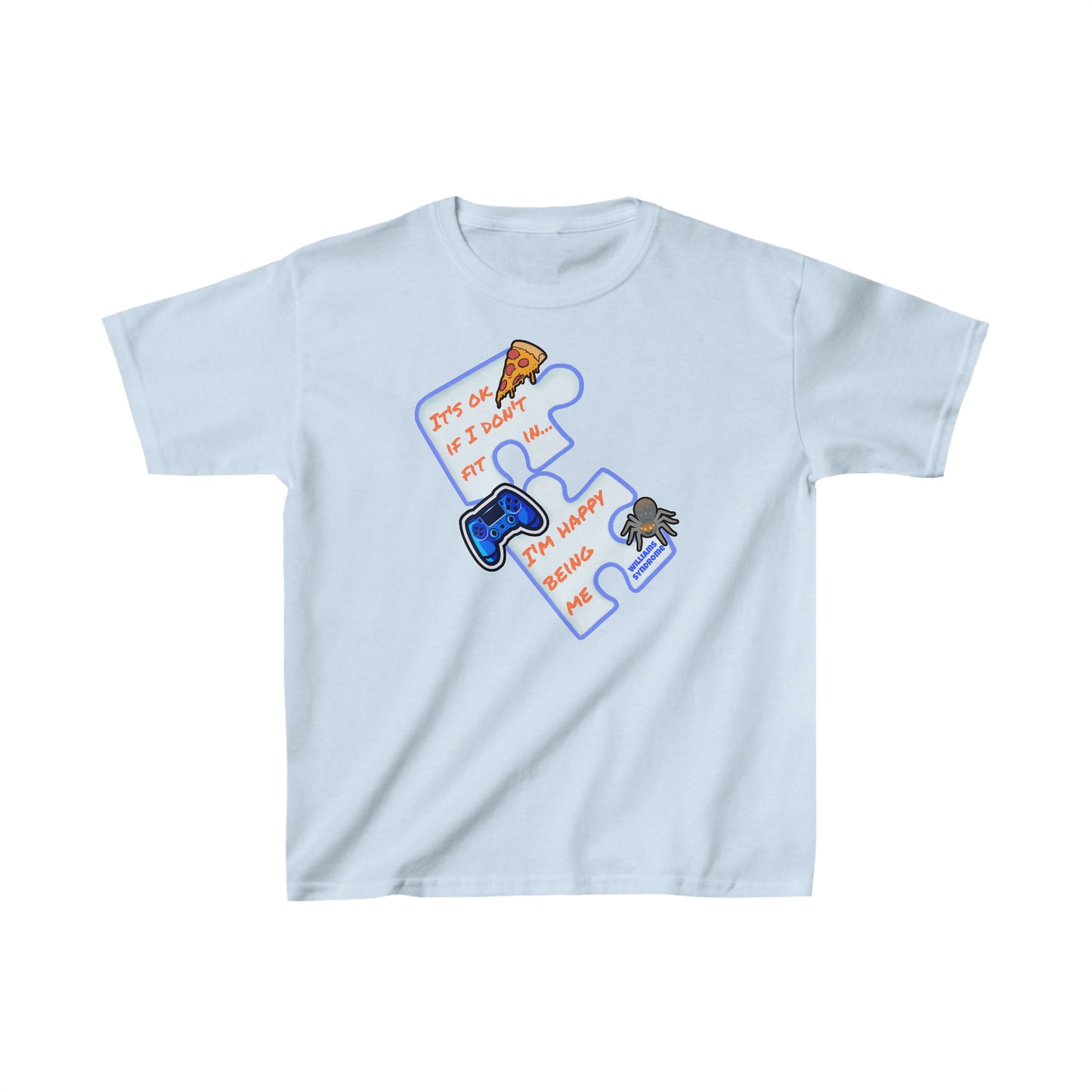 Williams Syndrome Puzzle Happy Being Me Video Game - Kids Heavy Cotton™ Tee