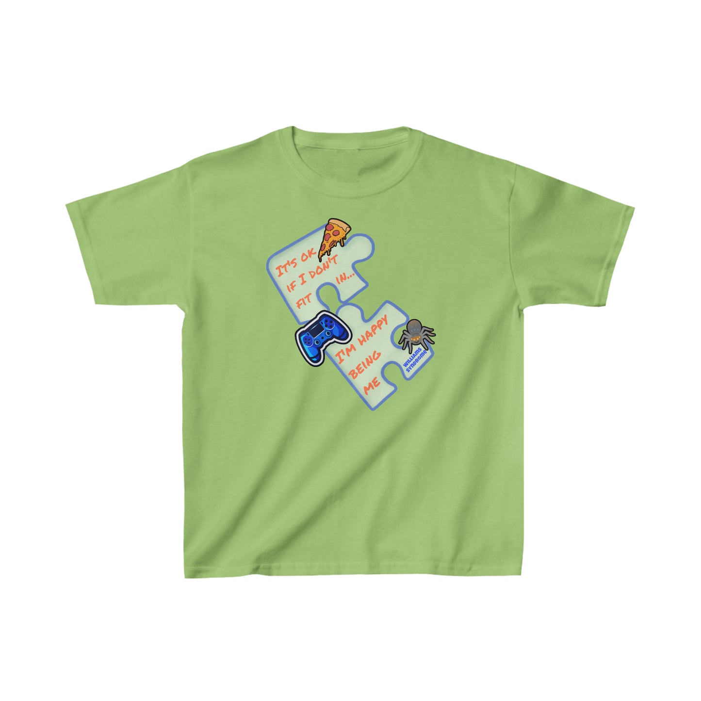 Williams Syndrome Puzzle Happy Being Me Video Game - Kids Heavy Cotton™ Tee