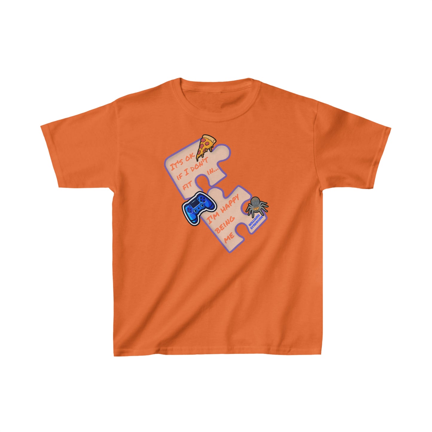 Williams Syndrome Puzzle Happy Being Me Video Game - Kids Heavy Cotton™ Tee