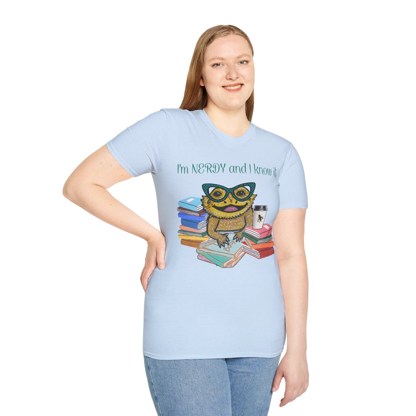 I'm Nerdy & I Know It Beardie - Unisex Softstyle T-Shirt