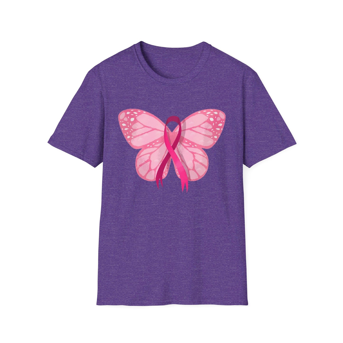 Breast Cancer Butterfly - Unisex Softstyle T-Shirt