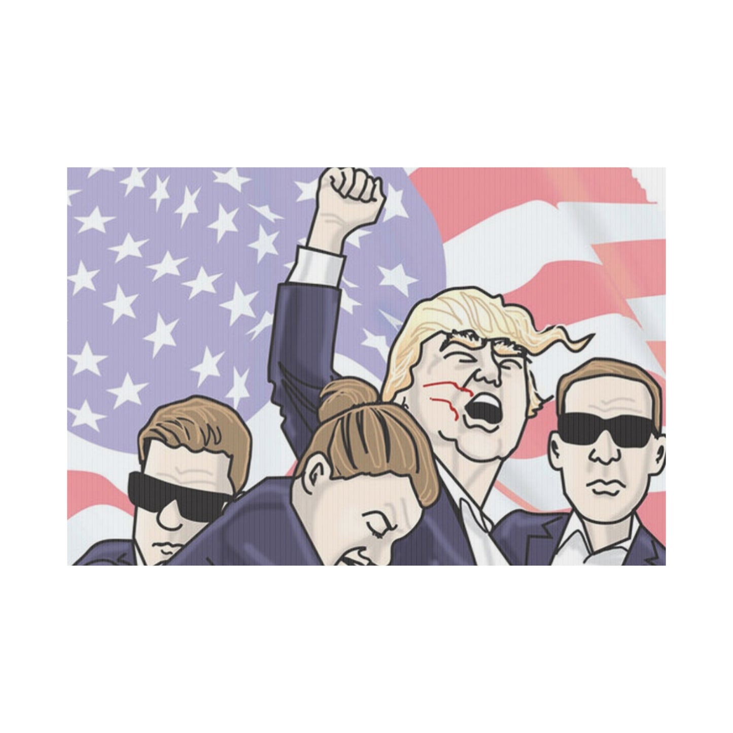 Trump 2024 PA Rally Cartoon - Plastic Yard Sign