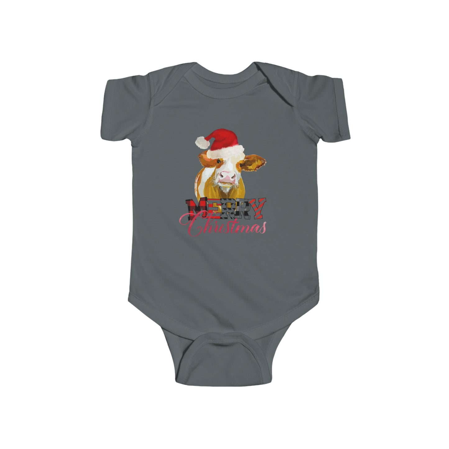 Merry Christmas Cow - Infant Fine Jersey Bodysuit