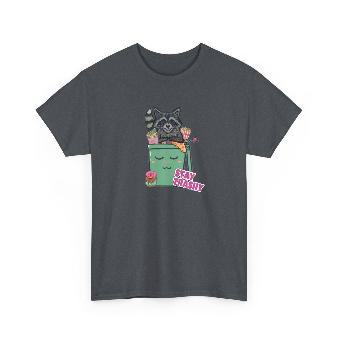 Stay Trashy Unisex Heavy Cotton Tee - Fun Graphic T-Shirt for Animal Lovers