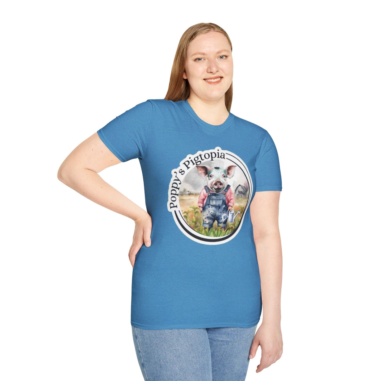 Poppy’s Pigtopia - Unisex Softstyle T-Shirt