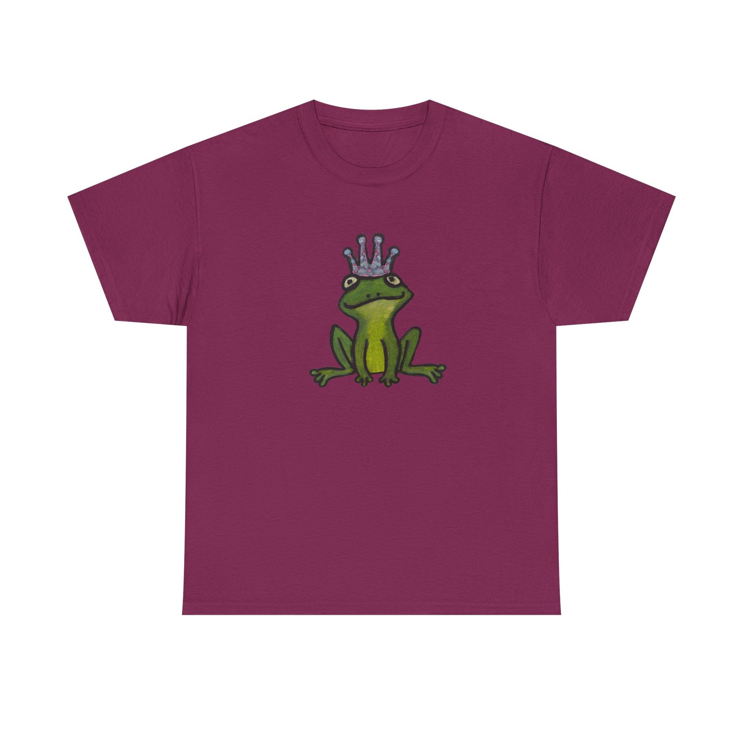 Crowned Frog Unisex Heavy Cotton Tee - Fun & Quirky Graphic T-Shirt