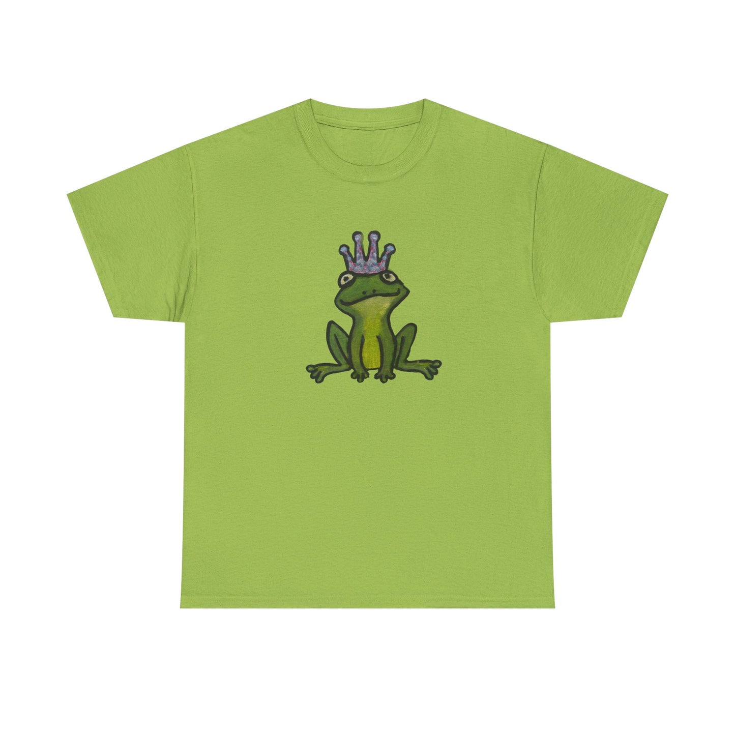 Crowned Frog Unisex Heavy Cotton Tee - Fun & Quirky Graphic T-Shirt