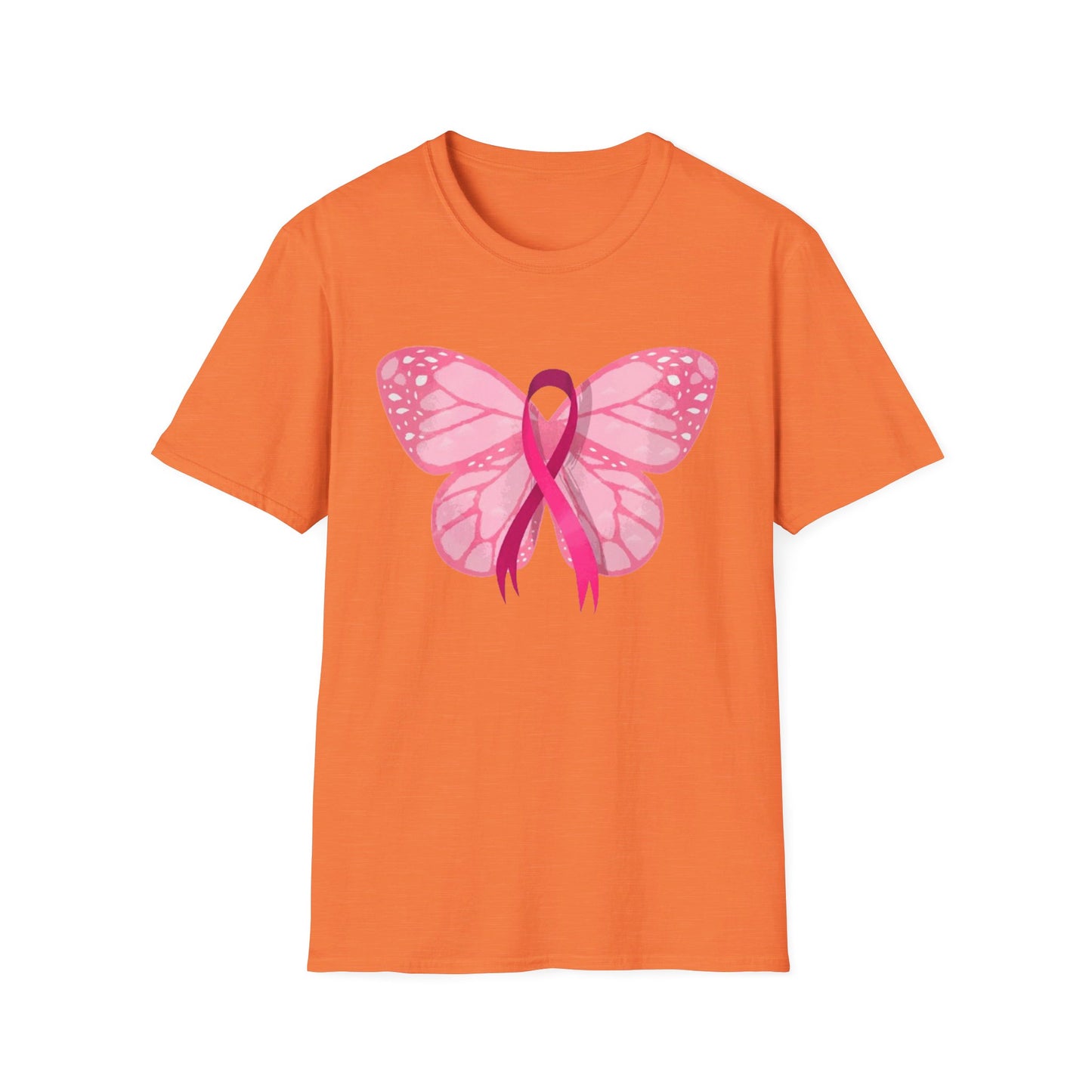 Breast Cancer Butterfly - Unisex Softstyle T-Shirt