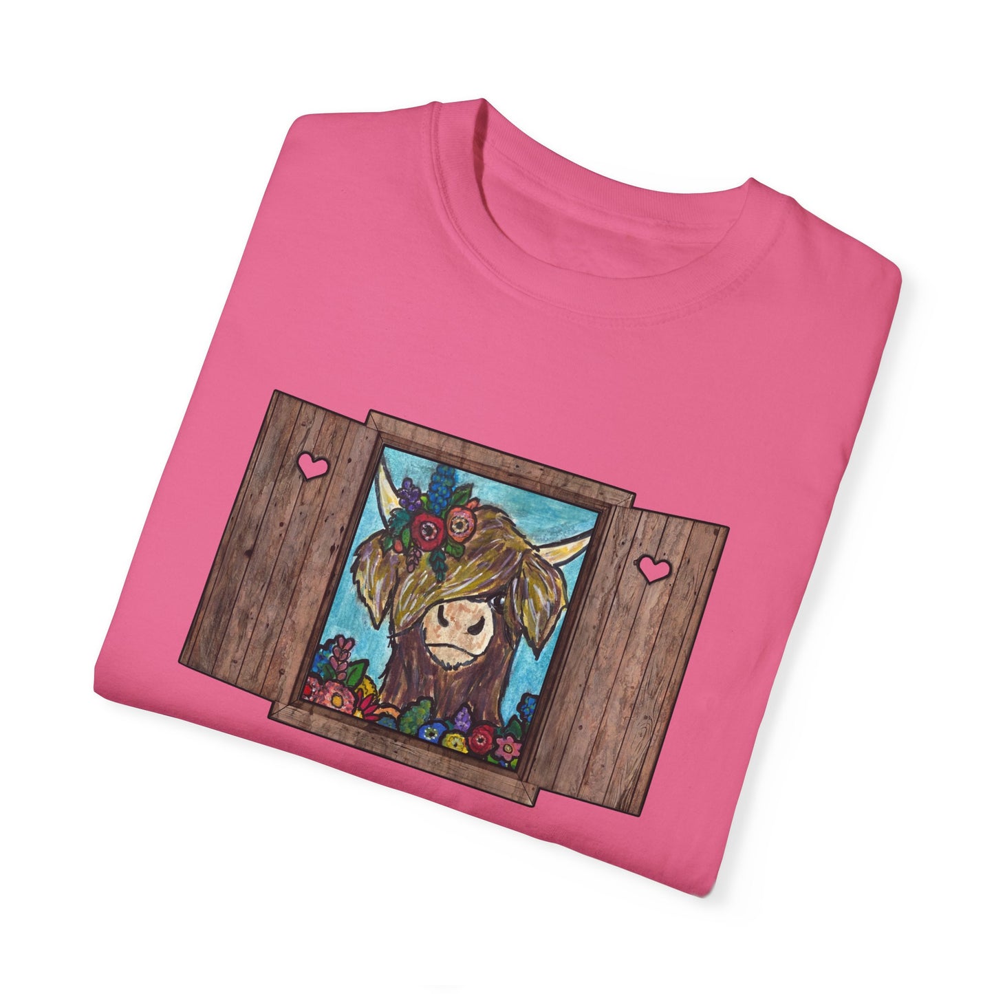 Whimsical Cow Illustration T-Shirt | Unisex Garment-Dyed Tee