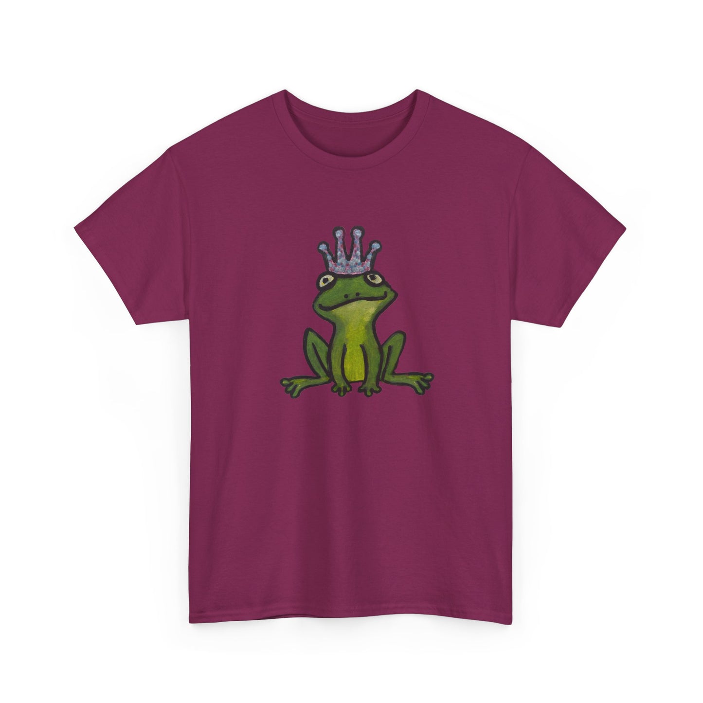 Crowned Frog Unisex Heavy Cotton Tee - Fun & Quirky Graphic T-Shirt