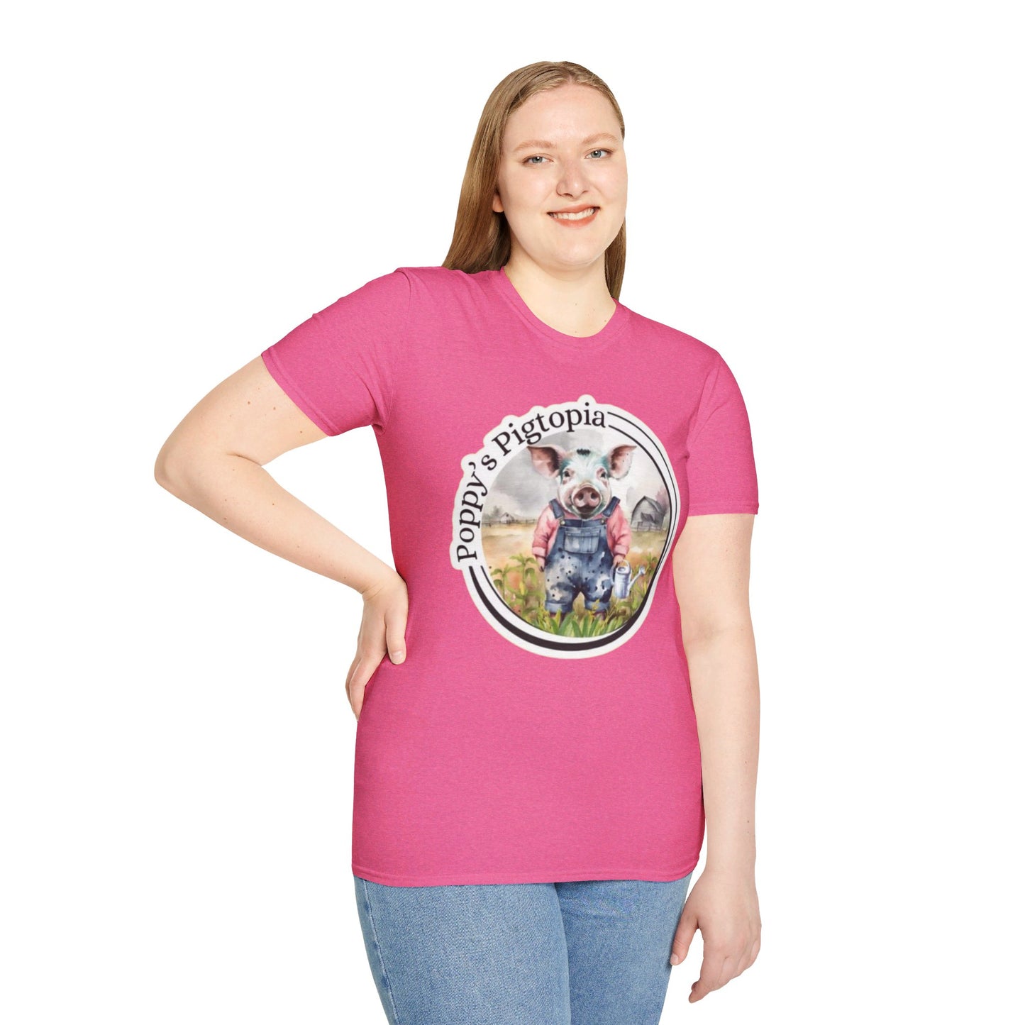 Poppy’s Pigtopia - Unisex Softstyle T-Shirt