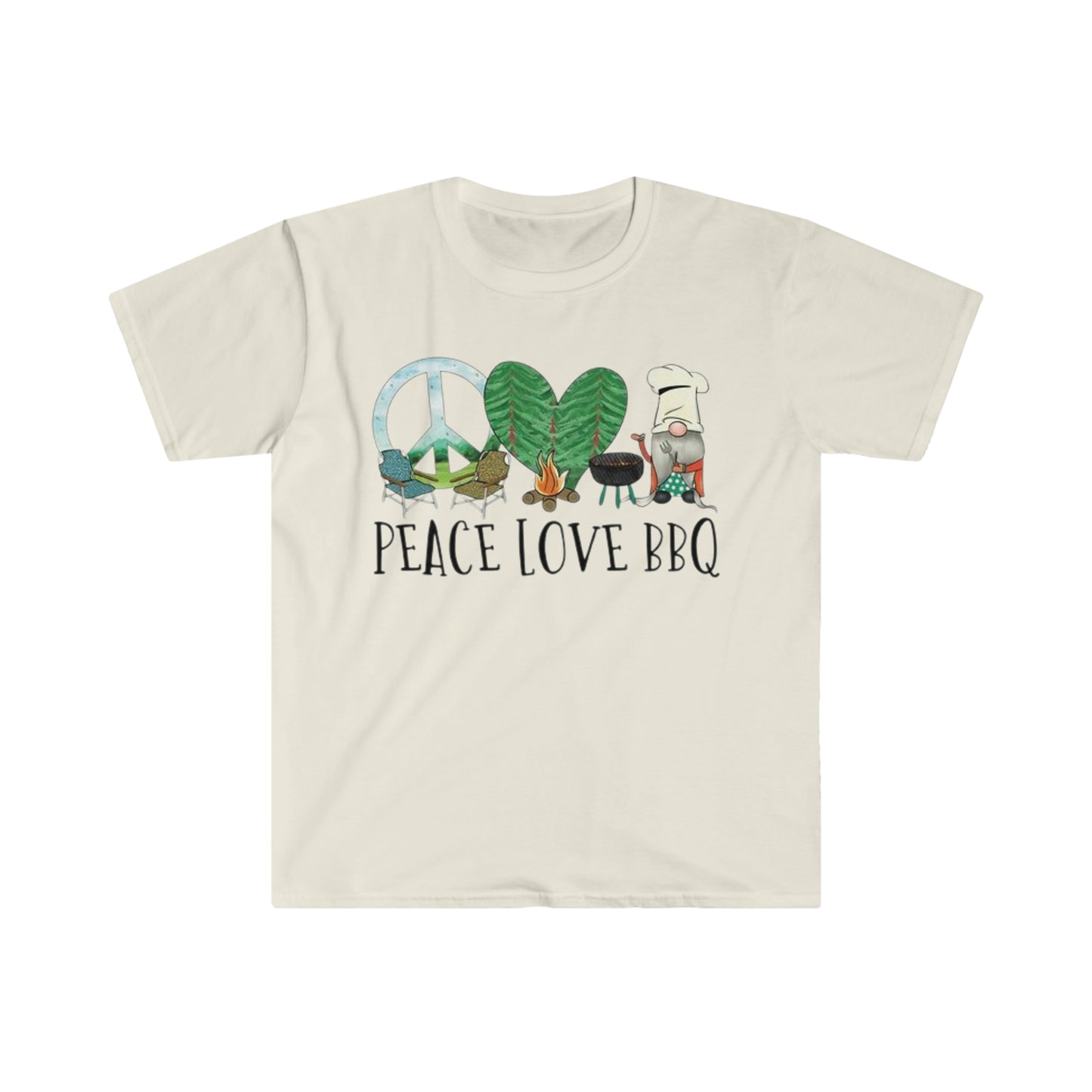 Peace Love BBQ - Unisex Softstyle T-Shirt