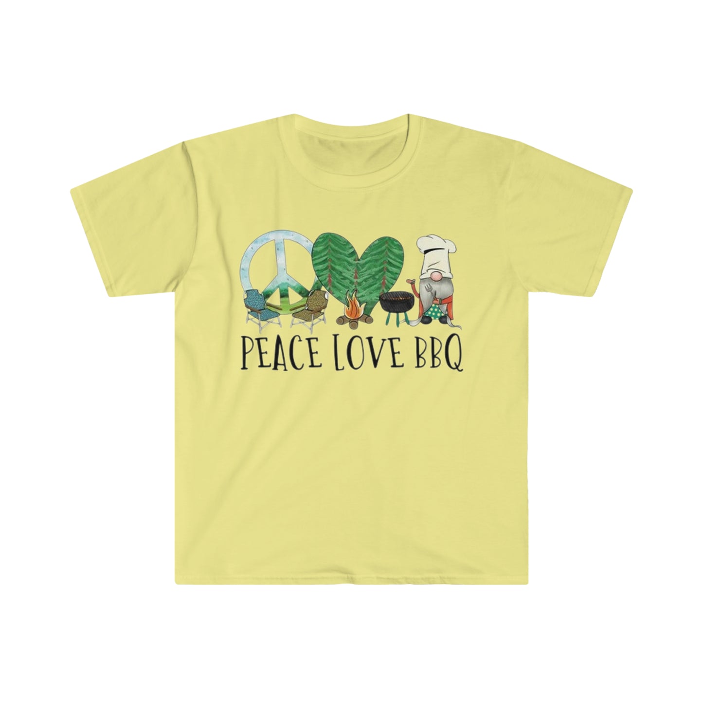 Peace Love BBQ - Unisex Softstyle T-Shirt