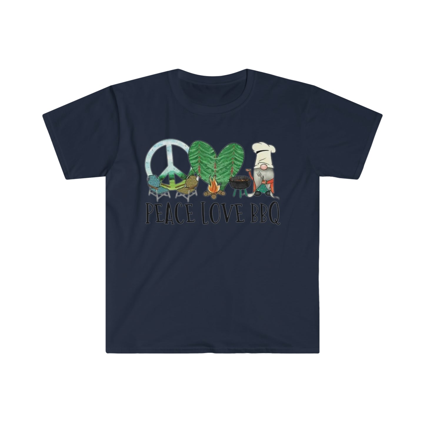 Peace Love BBQ - Unisex Softstyle T-Shirt