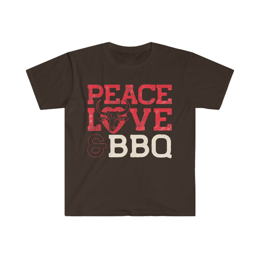 Peace Love BBQ - Unisex Softstyle T-Shirt